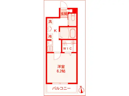 ミハス三ツ沢下町(1K/3階)の間取り写真