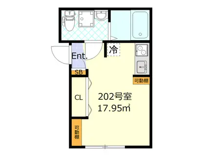 クレール雑色(ワンルーム/2階)の間取り写真