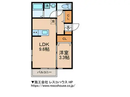 ＪＲ南武線 鹿島田駅 徒歩10分 3階建 築2年(1LDK/2階)の間取り写真