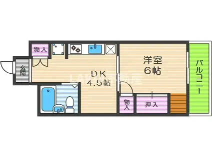 メゾン・ハーミティジ(1DK/2階)の間取り写真