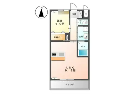 プリマベーラ(1LDK/2階)の間取り写真