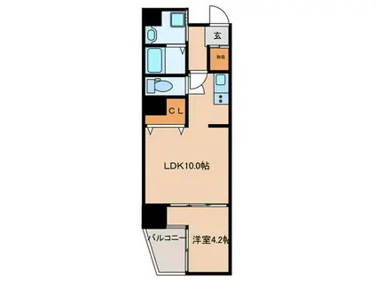 GSTYLETENMABASHI(1LDK/8階)の間取り写真