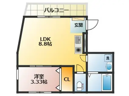 アーベインテラス成増(1LDK/1階)の間取り写真