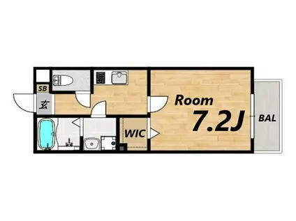 ALEGRIA姫路東(1K/1階)の間取り写真