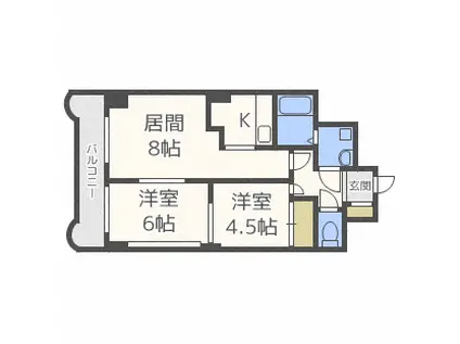 メルバN14(2LDK/3階)の間取り写真