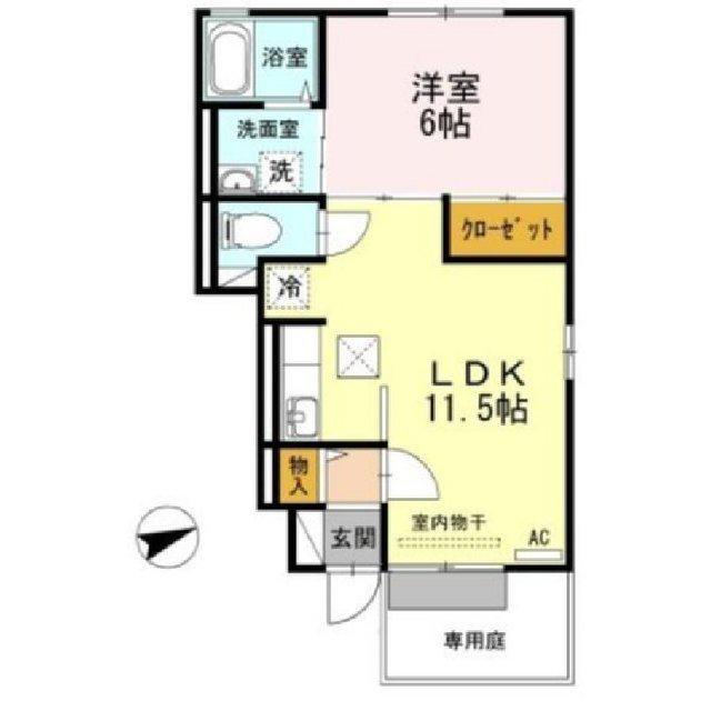 ピュアメゾン(1LDK/1階)の間取り写真