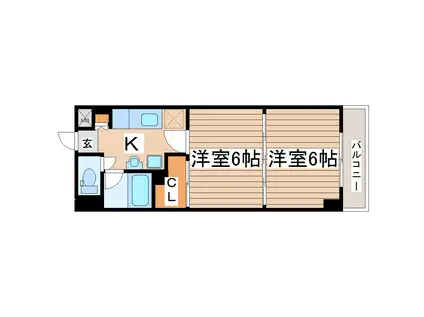 ウィスタリアIII(2K/4階)の間取り写真