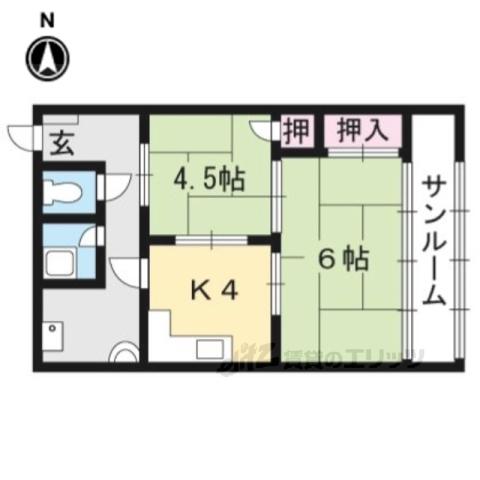 泉堂マンション(2K/2階)の間取り写真
