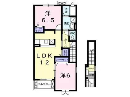 メゾン・パルテ-ルE(2LDK/2階)の間取り写真