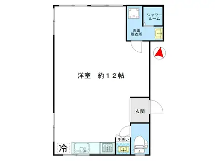 AIKOKUビル(ワンルーム/2階)の間取り写真