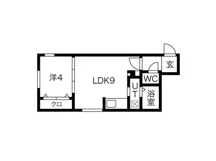 MAISON KAMUY PARK FRONT(1LDK/3階)の間取り写真