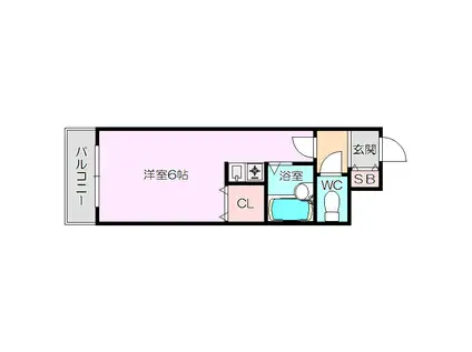 ポニークレスト上新庄(ワンルーム/5階)の間取り写真