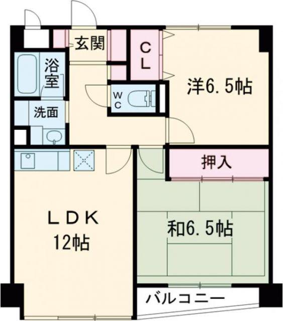 ローズマンション五日市(2LDK/1階)の間取り写真