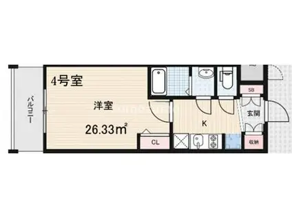 ラヴィータ難波元町(1K/7階)の間取り写真