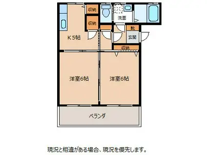 1.2.3メゾン田中(2K/3階)の間取り写真