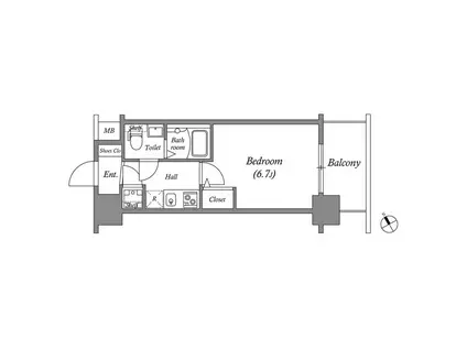 アドバンス新大阪ラシュレ(1K/9階)の間取り写真