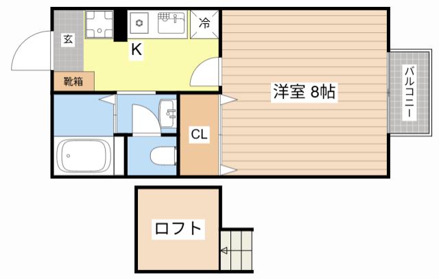 FLEUR OGI(1K/2階)の間取り写真