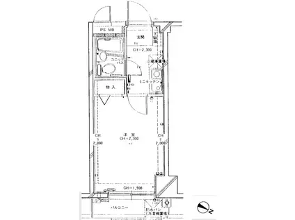 パレドール山王北(1K/3階)の間取り写真