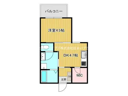 エルベース藤田町(1DK/1階)の間取り写真