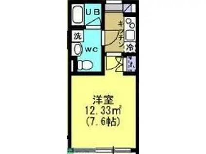 ウィング・ハ-ト(1LDK/2階)の間取り写真