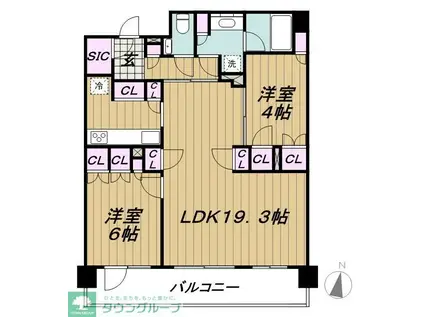 パークホームズ大岡山ラヴィアンコート(2LDK/10階)の間取り写真