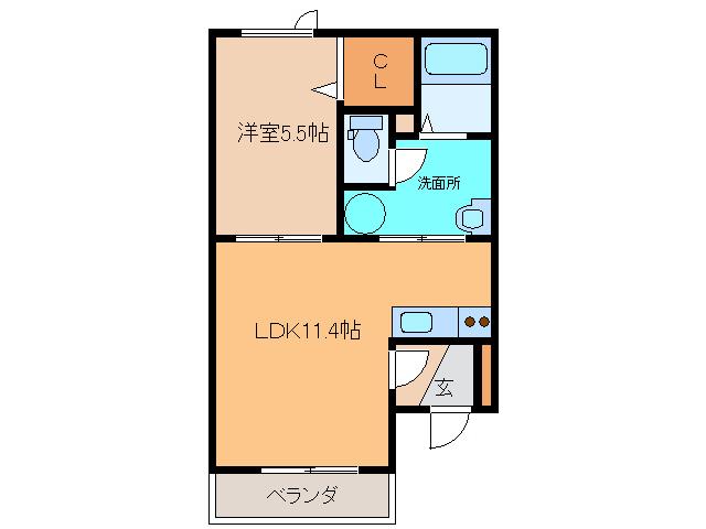 コリエンテ イースト(1LDK/3階)の間取り写真