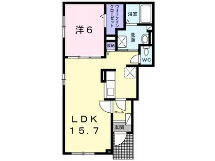 シャラロステ(1LDK/1階)の間取り写真
