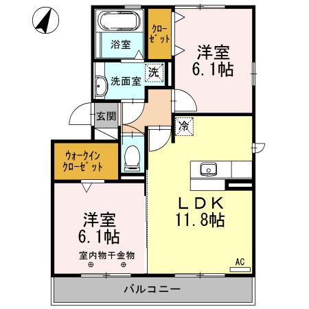 A-ROOM(2LDK/2階)の間取り写真