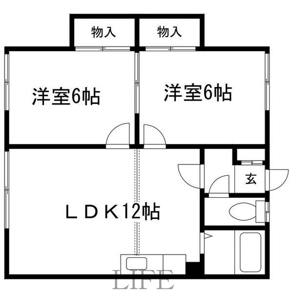 ハイツすみれ(2LDK/2階)の間取り写真