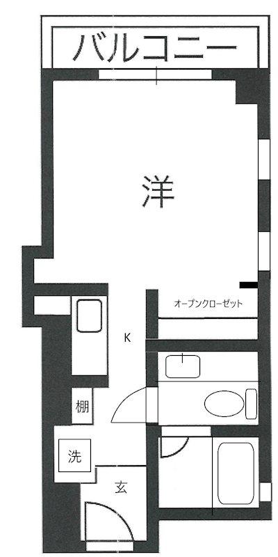バンブーハウス(ワンルーム/1階)の間取り写真