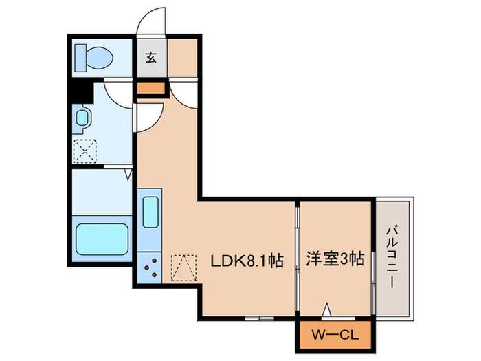 エクシード・ポメロ(1LDK/2階)の間取り写真