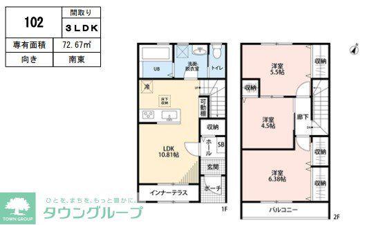 リーブルファイン愛宕駅前I(3LDK/1階)の間取り写真