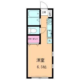 リバージュアツギII(1K/1階)の間取り写真