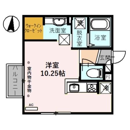 セジュール・モンブラン(ワンルーム/1階)の間取り写真