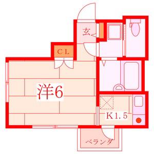 プリマ・ローズヒル(1K/2階)の間取り写真