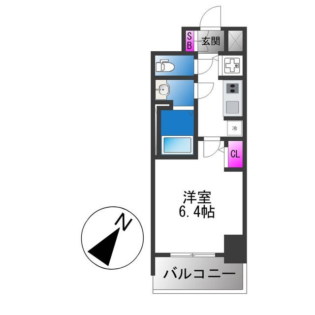 S-RESIDENCE堺湊駅前AZURE(1K/8階)の間取り写真