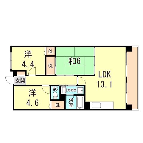 アプリーレ垂水(3LDK/4階)の間取り写真