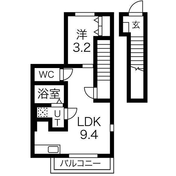 ドルフィンII(1LDK/2階)の間取り写真