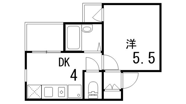 アメニティ東神戸1番館(1DK/3階)の間取り写真