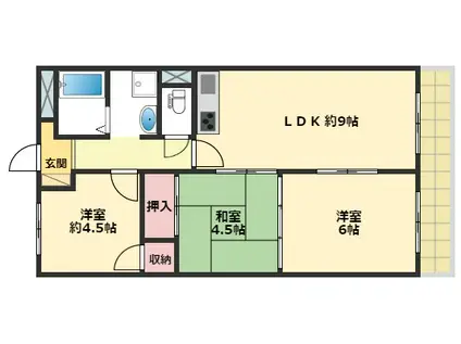 ベネフィス北在家(3LDK/2階)の間取り写真