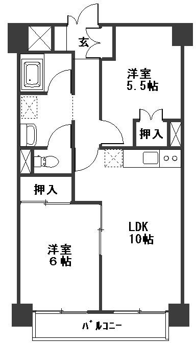 プレジデント一番町(2LDK/8階)の間取り写真