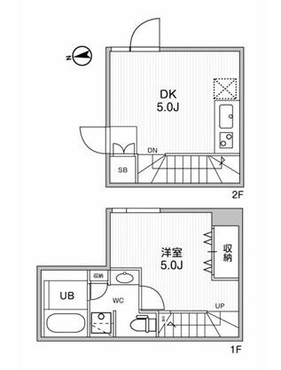 アスティーレ市谷柳町(1DK/1階)の間取り写真