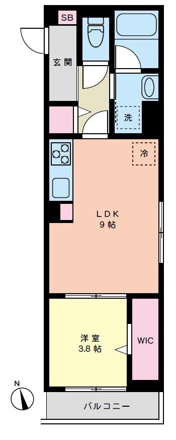マイメゾン八千代中央(1LDK/2階)の間取り写真