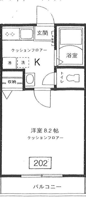 京王井の頭線 東松原駅 徒歩3分 2階建 築29年(1K/2階)の間取り写真