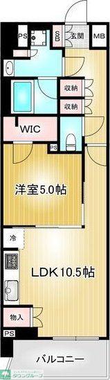 レーベン千種吹上AVANCA(1LDK/15階)の間取り写真