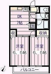 クレストコート上祖師谷(2DK/1階)の間取り写真