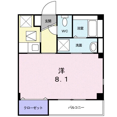 ソレーユ(1K/2階)の間取り写真