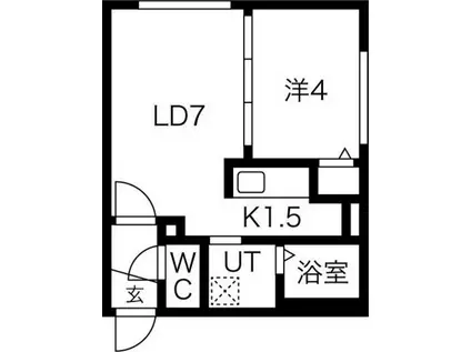 ラフィーネ栄町(1LDK/2階)の間取り写真
