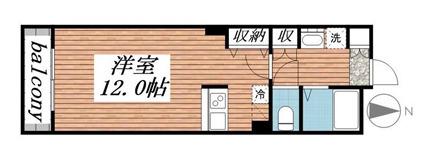 モンテ・オーロ(1K/2階)の間取り写真