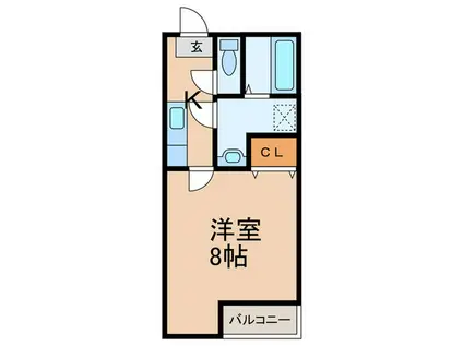 クレフラスト津福東(1K/2階)の間取り写真